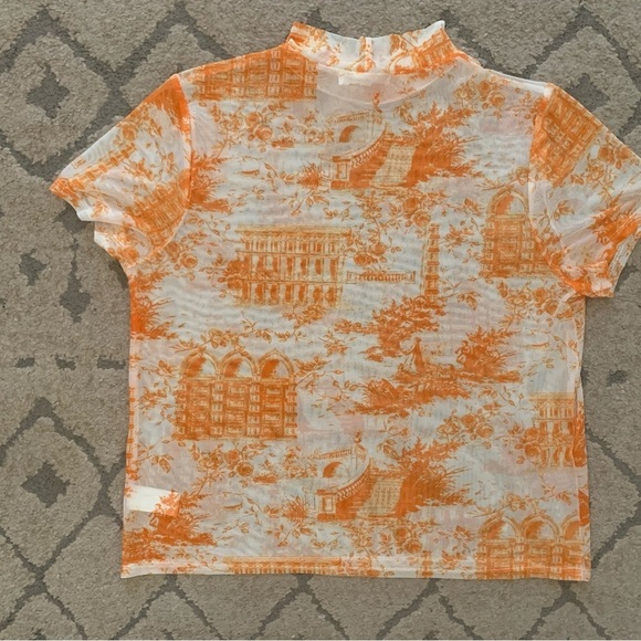 Womens Short Sleeve Sheer Mesh Top - Picture 5 of 8